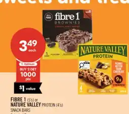 Shoppers Drug Mart FIBRE 1 (5's) or NATURE VALLEY PROTEIN (4's) SNACK BARS offer