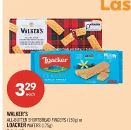 Shoppers Drug Mart WALKER'S ALL-BUTTER SHORTBREAD FINGERS (150g) or LOACKER WAFERS (175g) offer