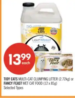 Shoppers Drug Mart TIDY CATS MULTI-CAT CLUMPING LITTER (2.72kg) or FANCY FEAST WET CAT FOOD (12 x 85g) offer