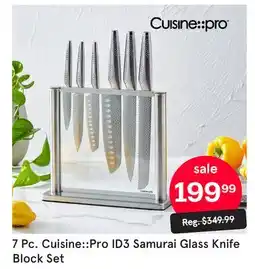 Kitchen Stuff Plus 7 Pc. Cuisine::Pro ID3 Samurai Glass Knife Block Set offer