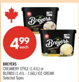 Shoppers Drug Mart BREYERS CREAMERY STYLE (1.41L) or BLENDs (1.41L - 1.66L) ICE CREAM offer