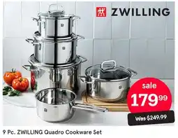 Kitchen Stuff Plus 9 Pc. ZWILLING Quadro Cookware Set offer