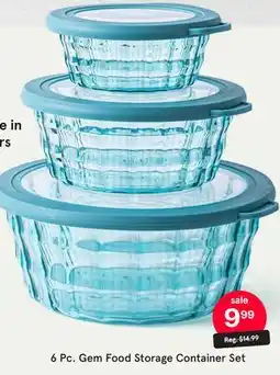 Kitchen Stuff Plus 6 Pc. Gem Food Storage Container Set offer