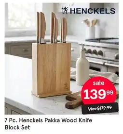 Kitchen Stuff Plus 7 Pc. Henckels Pakka Wood Knife Block Set offer