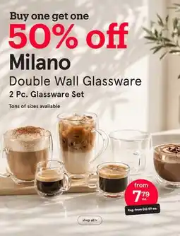 Kitchen Stuff Plus Milano Double Wall Glassware 2 Pc. Glassware Set offer