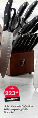 Kitchen Stuff Plus 14-Pc. Henckels Definition Self-Sharpening Knife Block Set offer