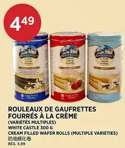 Kim Phat WHITE CASTLE 500 G CREAM FILLED WAFER ROLLS offer