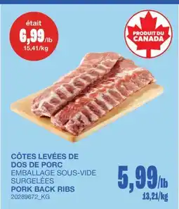 Wholesale Club CÔTES LEVÉES DE DOS DE PORC offer