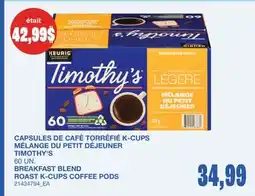 Wholesale Club CAPSULES DE CAFÉ TORRÉFIÉ K-CUPS MÉLANGE DU PETIT DÉJEUNER, 60 UN offer