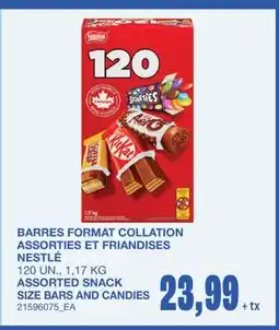 Wholesale Club BARRES FORMAT COLLATION ASSORTIES ET FRIANDISES, 120 UN offer