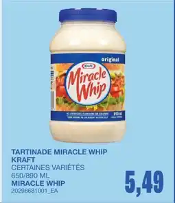 Wholesale Club TARTINADE MIRACLE WHIP, 650/890 ML offer