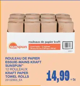 Wholesale Club PRETÉ ÉCLATA ROULEAU DE PAPIER ESSUIE-MAINS KRAFT, 12 ROULEAUX offer