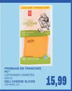 Wholesale Club FROMAGE EN TRANCHES offer