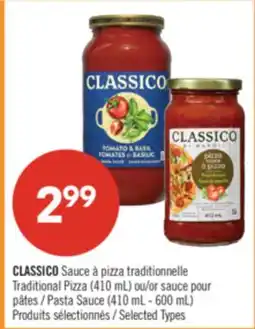 Pharmaprix CLASSICO Traditional Pizza (410 mL) or Pasta Sauce (410 mL - 600 mL) offer