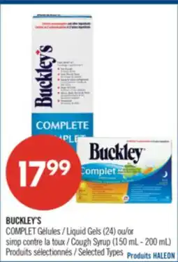 Pharmaprix BUCKLEY'S Liquid Gels (24) or Cough Syrup (150 ml - 200 mL) offer