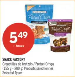 Pharmaprix SNACK FACTORY Pretzel Crisps offer