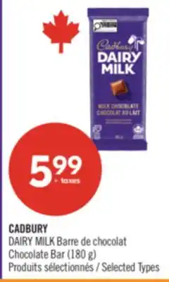 Pharmaprix CADBURY DAIRY MILK Chocolate Bar offer