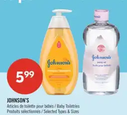 Pharmaprix JOHNSON'S Baby Toiletries offer