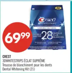 Pharmaprix CREST 3DWHITESTRIPS ÉCLAT SUPRÊME Dental Whitening Kit offer