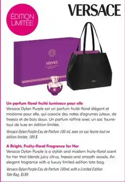 Pharmaprix Versace Dylan Purple is a stylish and modern fruity-floral scent Tote Bag offer