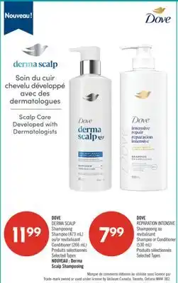 Pharmaprix DOVE DERMA SCALP Shampoo (473 mL) or Conditioner (266 mL) offer