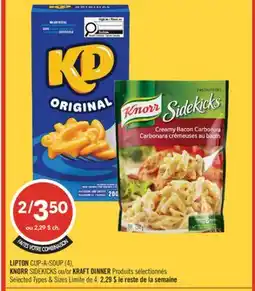 Pharmaprix LIPTON CUP-A-SOUP (4), KRAFT DINNER Produits sélectionnés offer
