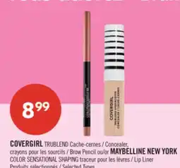 Pharmaprix COVERGIRL TRUBLEND Concealer, Brow Pencil or MAYBELLINE NEW YORK COLOR SENSATIONAL SHAPING Lip Liner offer