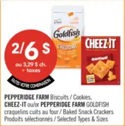 Pharmaprix PEPPERIDGE FARM Cookies, CHEEZ-IT or PEPPERIDGE FARM GOLDFISH Baked Snack Crackers offer