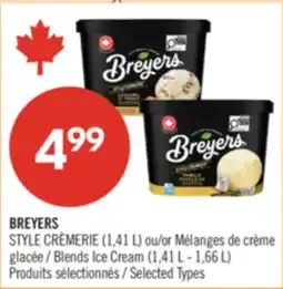 Pharmaprix BREYERS STYLE CRÈMERIE (1.41 L) or Blends Ice Cream (1.41 L - 1.66 L) offer