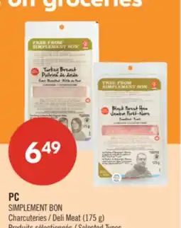 Pharmaprix PC SIMPLEMENT BON Deli Meat offer