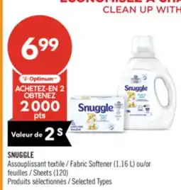 Pharmaprix SNUGGLE Assouplissant textile Fabric Softener (1,16 L) or Sheets (120) offer