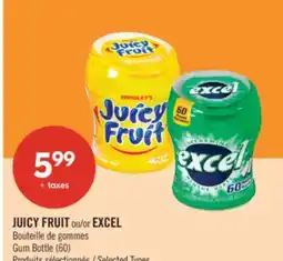 Pharmaprix JUICY FRUIT ou EXCEL Gum Bottle offer
