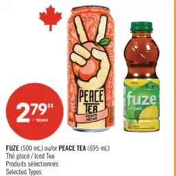 Pharmaprix FUZE (500 mL) or PEACE TEA (695 mL) Iced Tea offer
