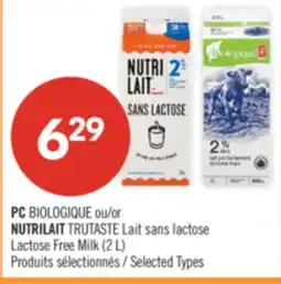 Pharmaprix PC BIOLOGIQUE or NUTRILAIT TRUTASTE Lactose Free Milk offer