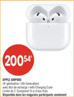 Pharmaprix APPLE AIRPODS 4th Generation with Charging Case offer