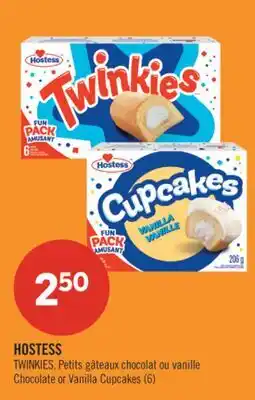 Pharmaprix HOSTESS TWINKIES, Chocolate or Vanilla Cupcakes offer