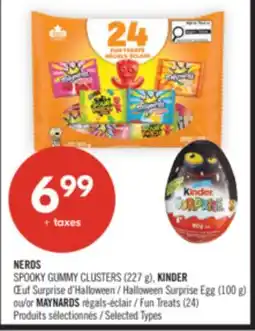 Pharmaprix SPOOKY GUMMY CLUSTERS (227 g), KINDER Halloween Surprise Egg (100 g) or MAYNARDS Fun Treats (24) offer
