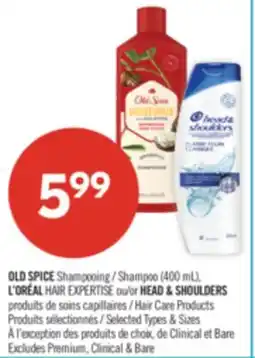 Pharmaprix OLD SPICE Shampoo (400 mL), L'ORÉAL HAIR EXPERTISE or HEAD & SHOULDERS Hair Care Products offer