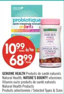 Pharmaprix Genuine Health Natural Health, NATURE'S BOUNTY Vitamins Natural Health Products offer