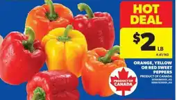 Real Canadian Superstore Orange, Yellow or Red Sweet Peppers offer