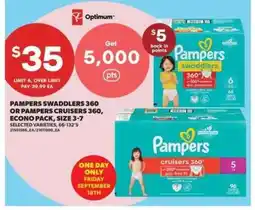 Real Canadian Superstore Pampers Swaddlers 360 or Pampers Cruisers 360, Econo Pack, Size 3-7 offer