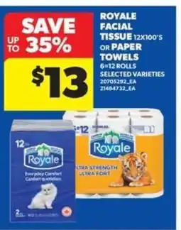 Real Canadian Superstore Royale Facial Tissue or Paper Towels offer