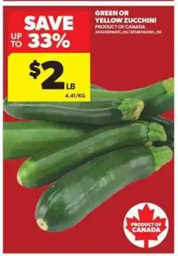 Real Canadian Superstore GREEN or YELLOW ZUCCHINI offer