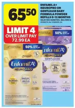 Real Canadian Superstore Enfamil A+ NeuroPro or Gentlease Baby Formula Powder Refills offer
