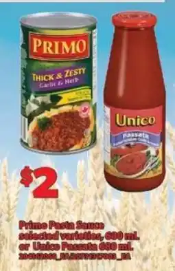 Real Canadian Superstore Primo Pasta Sauce or Unico Passata offer