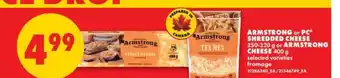 No Frills Armstrong or PC Shredded Cheese offer