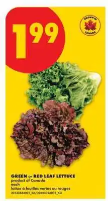 No Frills GREEN or RED LEAF LETTUCE offer