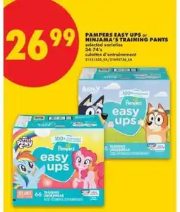 No Frills PAMPERS EASY UPS or NINJAMA'S TRAINING PANTS offer
