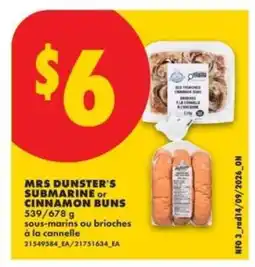 No Frills MRS DUNSTER'S SUBMARINE or CINNAMON BUNS offer