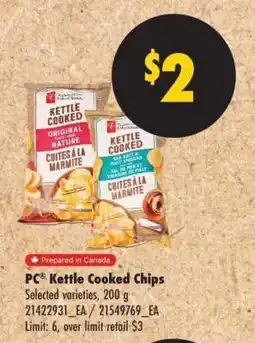 No Frills PC Kettle Cooked Chips offer
